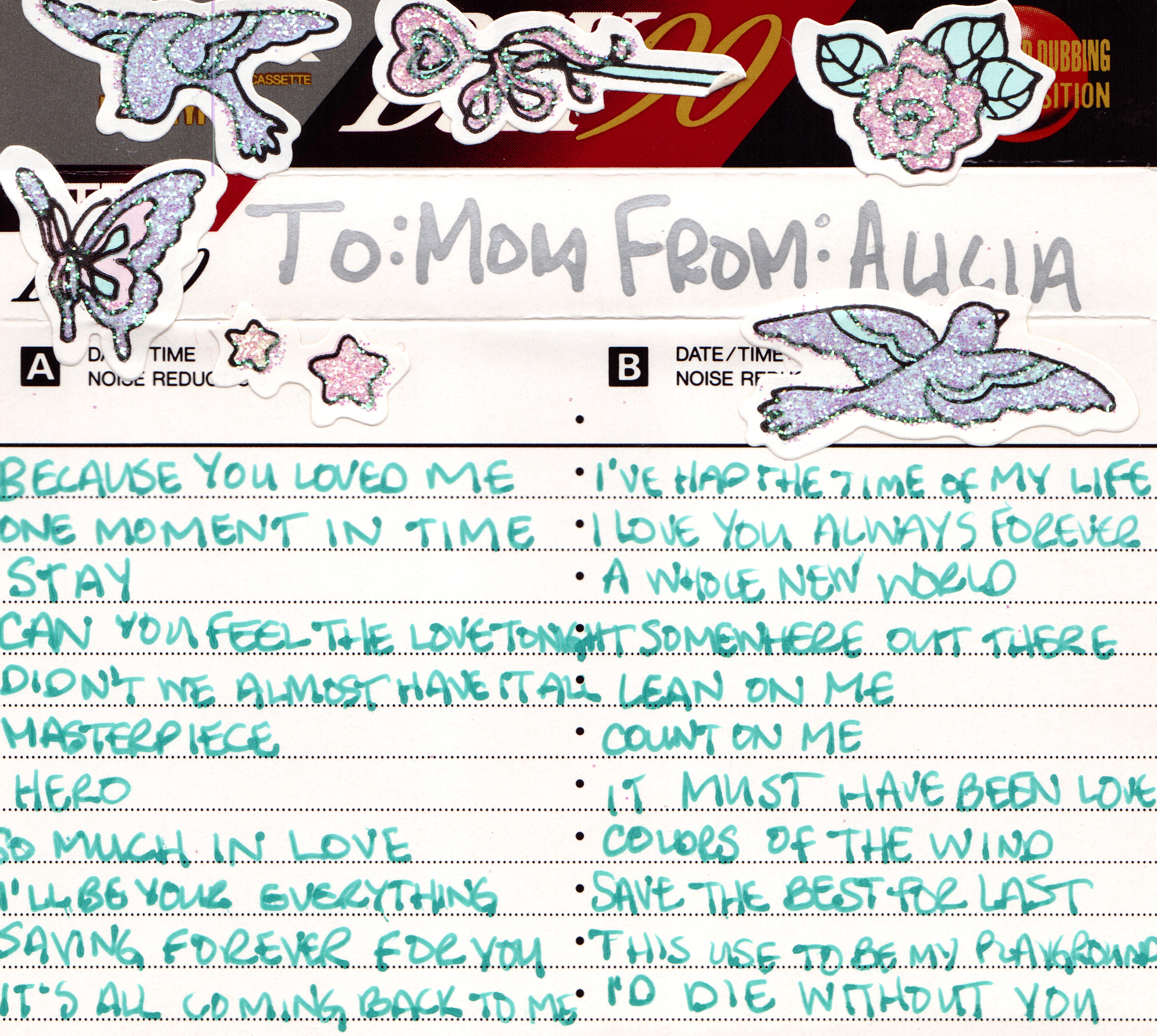 Alicia's Tape cassette cover